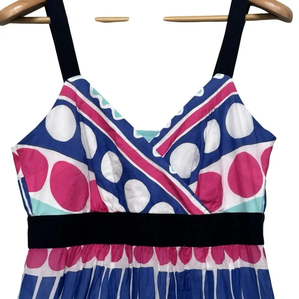 Vineyard Vines Dress Women’s 12 Colorful Silk Blend Stripe Maxi Pockets Tiered
